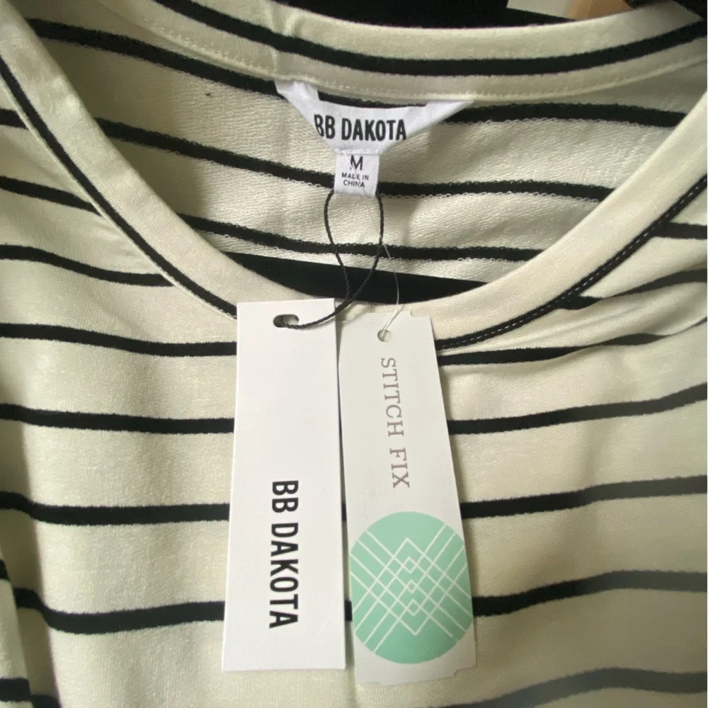 BB Dakota X Steve Madden Women’s Cascade Knit Dress | Medium | White & Black - Picture 5 of 6